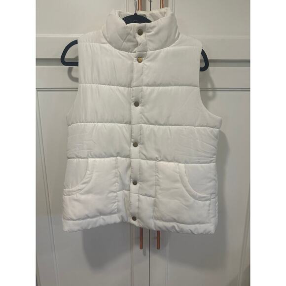 Mudpie White puffer vest women’s winter size medium casual - Picture 2 of 6